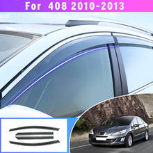 Janela tempo escudo defletor guarda para peugeot 408 2010-2013 estilo do carro auto acessórios sol chuva viseira toldos 2024 - compre barato