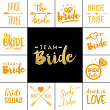 55*55mm Waterproof Bridesmaid Team Temporary Tattoo Bachelorette Party Sticker Decoration Marriage Bride To Be Party Supplies 2024 - buy cheap