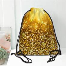 Black Gold Drawstring Bag Portable Lightweight Backpack Bag Travel Sport Outdoor Hiking Storage Bag Silk Fabric Bag 20201102 2024 - buy cheap