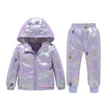 Winter Kids Snowsuit Jackets Hoodies Duck Down Gradient Color Colorful Snow Suit Outfits Snow Wear Jumpsuit Sets Coat 2024 - buy cheap