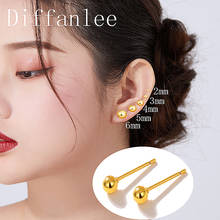 High Quality Gold Color Ball Stud Earrings Hip hop Mini Earrings for Women Girls Kids Girls Baby Children Ear Piercing Jewelry 2024 - buy cheap