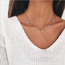 The New Fine Water Droplets Rhinestone Pendant Choker Multilayer Necklaces Gold Chain Jewelry For Women Summer Vocation 2024 - buy cheap