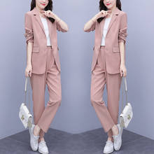 Womens Single Botton Work Blazer Suits Pants Suit 2022 New Spring Autumn Blazers Jackets With Trouser Two Pieces Set Female 2024 - buy cheap