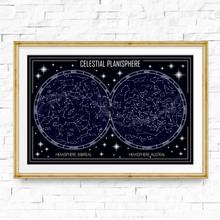 Quadros de tela celestial planisyamaha, arte de parede com constelação geométrica minimalista para parede, pintura de fotos e decoração de parede para casa 2024 - compre barato