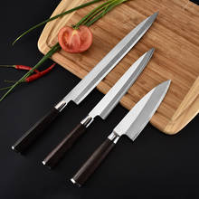 Facas japonesas sashimi sushi yanagi, faca de cozinha para chef de salmão, filete de peixe, facas deba em aço inoxidável japonês 2024 - compre barato