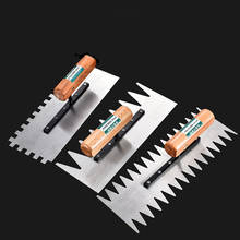 Wood Handle tooth trowel Manganese steel Blade wall Plaster tiling floor tile shovel Construction Concrete Spatula Tool 2024 - buy cheap