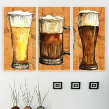 Vintage Wall Decor Canvas Art Beer Poster Brewage Printed Paintings Triptych Decor Pictures For Bedroom Home Bar Nightclub Wall 2024 - buy cheap
