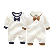 2019 Baby Spring Autumn Clothing Newborn Infant Baby Boys Girls Cotton Rompers Jumpsuit Baby Clothes Warm Outfit with Bow 0-2Y 2024 - buy cheap