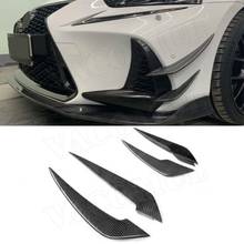 Carbon Fiber Car Front Bumper Splitters Vent Fins for Lexus IS300 IS350 F sport Sedan 2017-2019 Wind Canards Carbon Fiber FRP 2024 - buy cheap