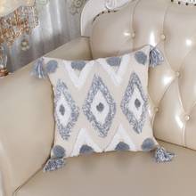 Color Tufted Decorative Pillowcase Tassels Bohemian Thick Handmade Pillows Case Home Bed Sofa Chair Seat Cushion Cover 45*45CM 2024 - buy cheap