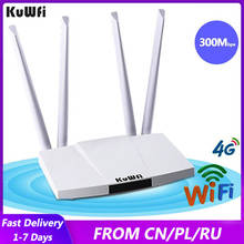 Kuwfi 150mbps 4g roteador wi-fi desbloqueado 3g/4g sim cpe roteador wi-fi sem fio hotspot com suporte de porta rj45 wan/lan 32 usuários 2024 - compre barato