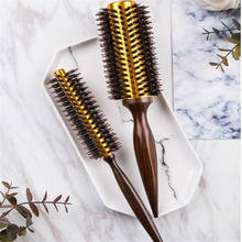 Natural Boar Bristle Round Brush Wooden Handle Hair Rolling Brush For Hair Drying Styling Curling DIY Hairdressing Styling Tool 2024 - buy cheap