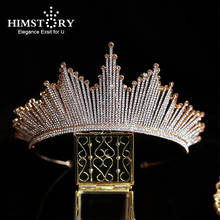 Himstory-Tiara de princesa con diamantes de imitación, corona nupcial de boda, corona de desfile de diamantes de imitación para novias, diademas 2024 - compra barato