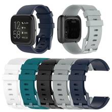 Correa de silicona suave para reloj Fitbit Versa 2/Versa Lite, repuesto de pulsera deportiva, S/L 2024 - compra barato