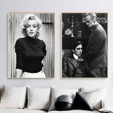 Pintura en lienzo de arte de pared de Marilyn Monroe, carteles blancos y negros e impresiones del padrino Ali, imágenes de pared para decoración del hogar de la sala de estar 2024 - compra barato