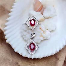 shilovem 925 silver sterling Ruby pendants rings  fine Jewelry  trendy  women party gift new 5*7mm mtz050788agh 2024 - buy cheap