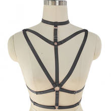 Wholesale Black Harness Belt Women Sexy Bra Hollow Goth Rave Lingerie Edgy Body Cage Punk Bondage Harness Suspender Bra 2024 - buy cheap