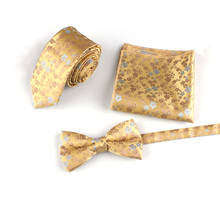 Conjunto de corbata de cuello Floral de lujo para mujer, corbata de lazo de alta calidad, pañuelo, vestido de boda, caja de regalo, 6CM, novedad 2024 - compra barato