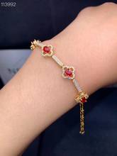 new charming red ruby bracelet for women silver bracelet natural real gem 925 sterling silver fine jewelry elegant birthday gift 2024 - buy cheap