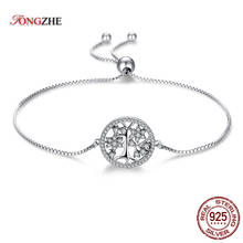 TONGZHE Charm Couple Bracelet Men 925 Sterling Silver CZ Tree of Life Tennis Link Chain Bracelets for Women Wedding Fine Jewelry 2024 - buy cheap