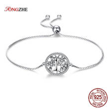 TONGZHE-pulsera de plata esterlina 925 para hombre y mujer, brazalete con colgante de árbol de la vida, Circonia cúbica, cadena de tenis, joyería fina de boda 2024 - compra barato