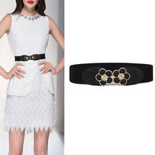 Women Elastic belt HOT black Waistband wide Elegant gold buckle Cummerbunds for women dress cinto wedding cummerbunds coat lady 2024 - buy cheap