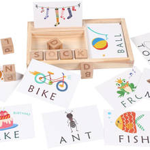 1 Набор, новые деревянные Игрушки для раннего образования для детей, картонные Обучающие английские буквы, магические блоки, когнитивные карточки 2024 - купить недорого