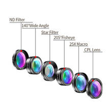 APEXEL-lente de cámara de teléfono 6 en 1, macro gran angular, ojo de pez, CPL/filtro de estrella, 2X tele para casi todos los teléfonos móviles, 10 unids/lote 2024 - compra barato