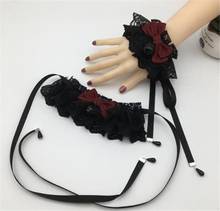 Gothic Lolita Lace Cuffs Victorian Style Wrist Cuff with Tulle Steampunk Cuffs Hand wear B776 2024 - buy cheap