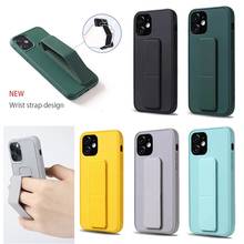Liquid Silicone Wristband Phone Case For iPhone 13 12 Pro Max Mini XR X XS 11 Pro Max 6 6S 7 8 Plus With Kickstand Holder Cover 2024 - buy cheap