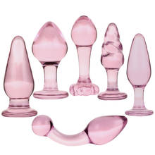 Хрустальное стекло Анальная пробка для мастурбации секс-игрушки для мужчин женщин мужчин Анальная пробка товары для взрослых розовый массажер простаты Анальные Секс-игрушки 2024 - купить недорого