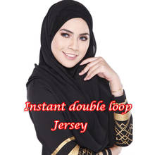 Camisa muçulmano hijab cachecol feminino, laço duplo instantâneo hijab, véu de mulher muçulmano, lenço de cabeça de algodão, bandana 180*85cm 2024 - compre barato