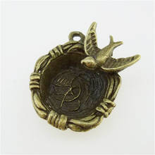 5pcs Antique Bronze Swallow Bird Nest Charms Pendants Accessories For DIY Necklace Bracelet Alloy Jewelry Making 12841 2024 - buy cheap