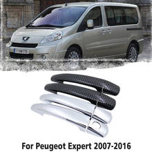 Black Carbon Fiber Car handle Or ABS Chrome Door Handles Cover for Peugeot Expert Tepee 2007~2016 Car Accessories Styling 2008 2024 - buy cheap