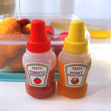 Mini ketchup garrafa de tomate 25ml, 2 peças, mel, mostarda, pimenta, recipiente de tempero de salada, recipientes de penteador para caixa bento 2024 - compre barato