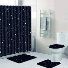 4PCS Anti Slip Bathroom Rugs Set Pedestal Rug Lid Toilet Cover Bath Mat Waterproof Shower Curtain For Home Decor VC 2024 - buy cheap