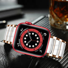 Pulsera para apple watch 5, 6, 7 se, banda de 44mm, 40mm, 45mm, 41mm, correa de cerámica de lujo para iwatch 3, correa de 42mm y 38mm 2024 - compra barato