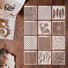 Layering Stencils QITAI 12pcs Craft DIY Scrapbooking For Wall Painting Stamp Album Decoration Paper Card Template Embossing ST01 2024 - buy cheap