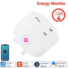 Tomada inteligente 16a reino unido tomada wi fi tuya vida inteligente app suporte alexa google assistente casa controle de voz power monitor sincronismo 2024 - compre barato