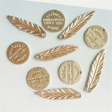 10 PCS Fashion Metal Alloy Round Leaf Charms Pendant DIY Jewelry Accessories 2024 - buy cheap