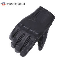 Retro Pursuit Real Leather Motorcycle Gloves Touch Screen Men Women Motocross Waterproof Electric Bike Gloves Moto Glove 2024 - buy cheap