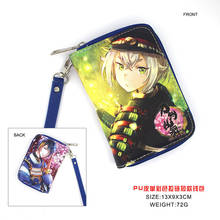 Anime touken ranbu pu carteira curta mikazuki munechika moeda bolsa 2024 - compre barato