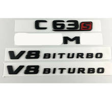 Black for C63S AMG V8 BITURBO Trunk Fender Badges Emblems for Mercedes Benz W205 2024 - buy cheap