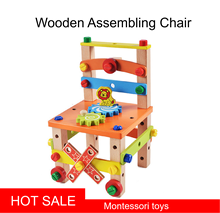 Kids Montessori Toys Wooden Assembling Chair Multifunctional Learning Intelligent Baby Preschool Educational Toy For Child Gift 2024 - buy cheap