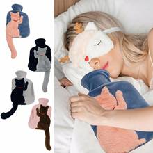 Winter Cartoon Long-tail Cat Hot Water Bottle Pvc Stress Pain Relief Therapy Hot Water Bag With Plush Soft Cover Hand Warme #YG 2024 - buy cheap