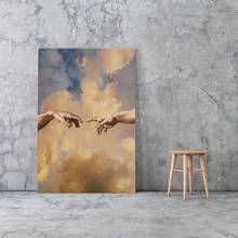 Impressões para decoração da casa, criação de tela de adão, pintura michelangelo arte de parede, imagens nórdicas modulares modernas para quarto, poster de quadro 2024 - compre barato