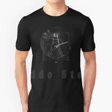 Vitruvian Guitarist - Leonardo Da Vinci T Shirt Cotton Men Diy Print Cool Tee Guitar Music Metal Hard N Roll Delta12 Instrument 2024 - buy cheap