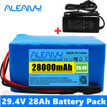 Bateria genuína 24 v 28ah + carregador, 250w, 350w, 29.4v, 7 p, para mala, cadeira de rodas, bicicleta elétrica, bateria de íon de lítio + carregador 2024 - compre barato