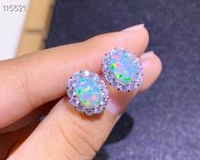 New Coming Natural and Real Natural Real OPal Earrings S925 Sterling Silver Fine Elegant Jewelry for Women Wedding Earring 2024 - buy cheap