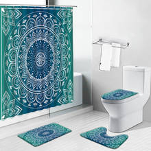 Étnico indiano floral paisley medalhão mandala cortina de chuveiro conjunto arte árabe do vintage banheiro cortinas tapete banho tapetes decoração da sua casa 2024 - compre barato